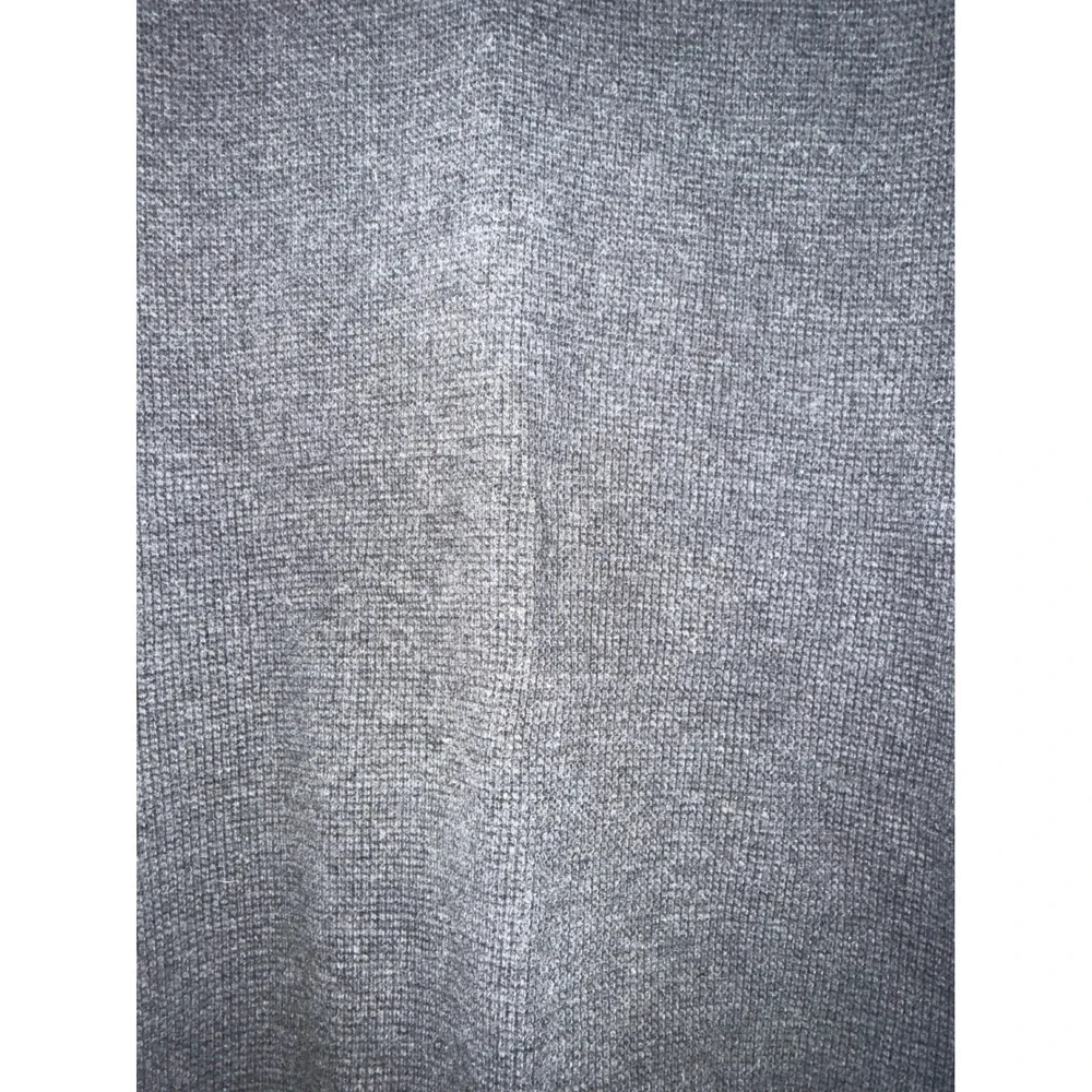 Lands End Womens Gray V Neck Long Sleeve Knit Sweater Top Size L‎ 14-16 Cotton